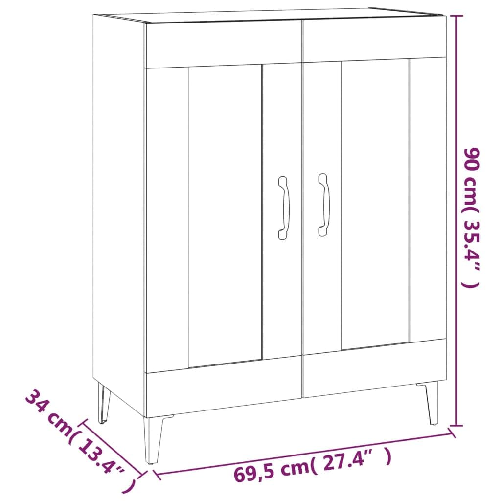 vidaXL Sideboard Weiß 69,5x34x90cm Holzwerkstoff Fächer