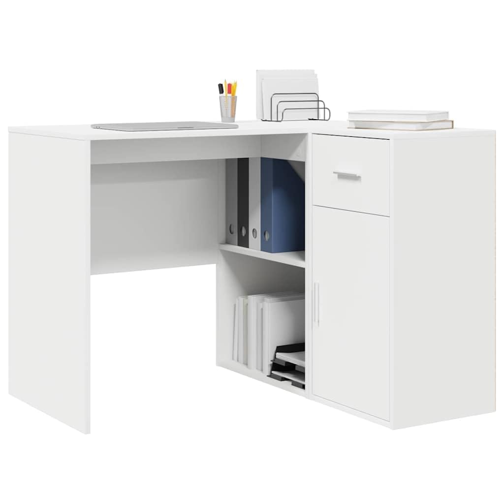vidaXL Möbel Eck-Schreibtisch Weiß 102x88x75 mit Regal