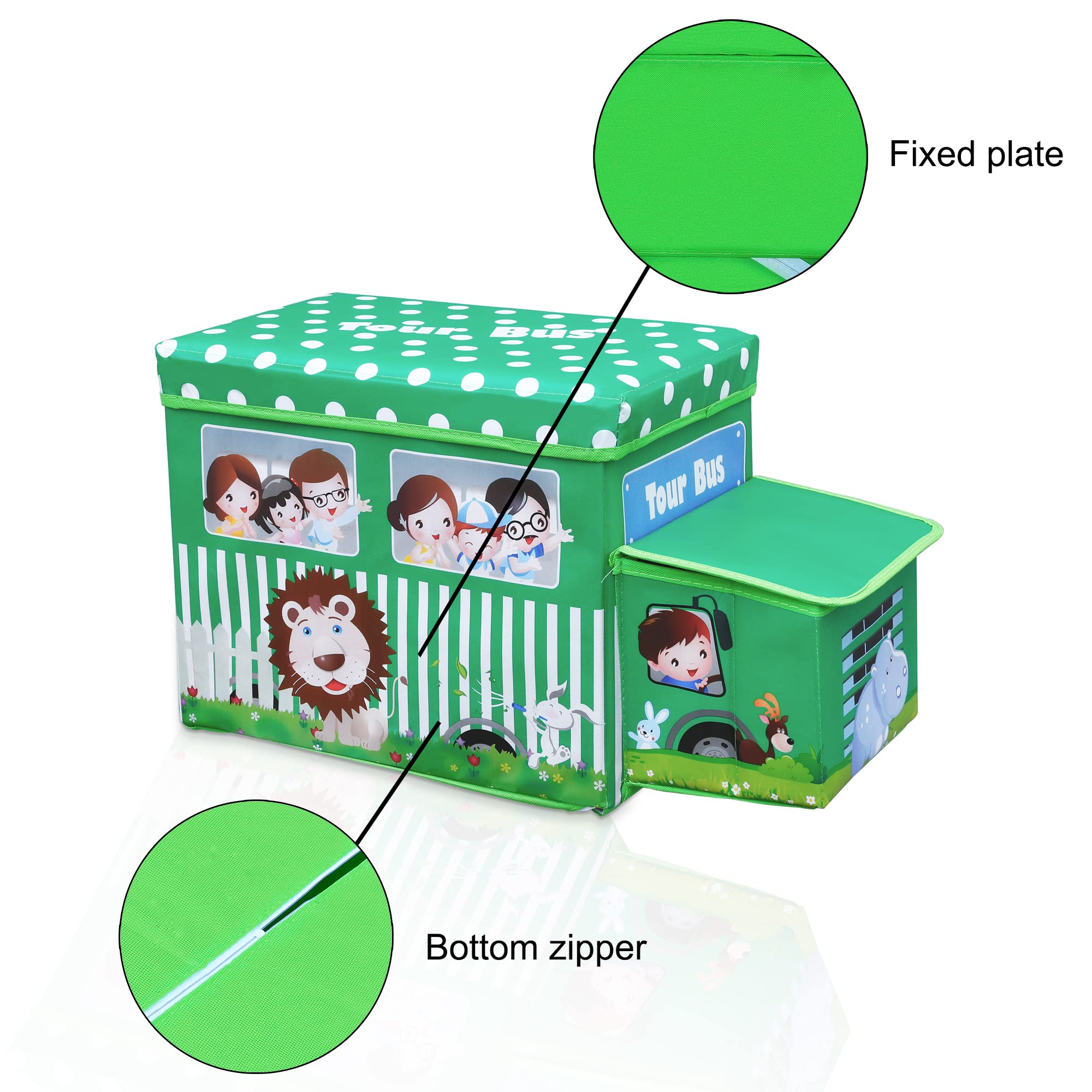 Intirilife Sitzhocker Sitzbank Tour Bus 55x31x26cm Kunstleder