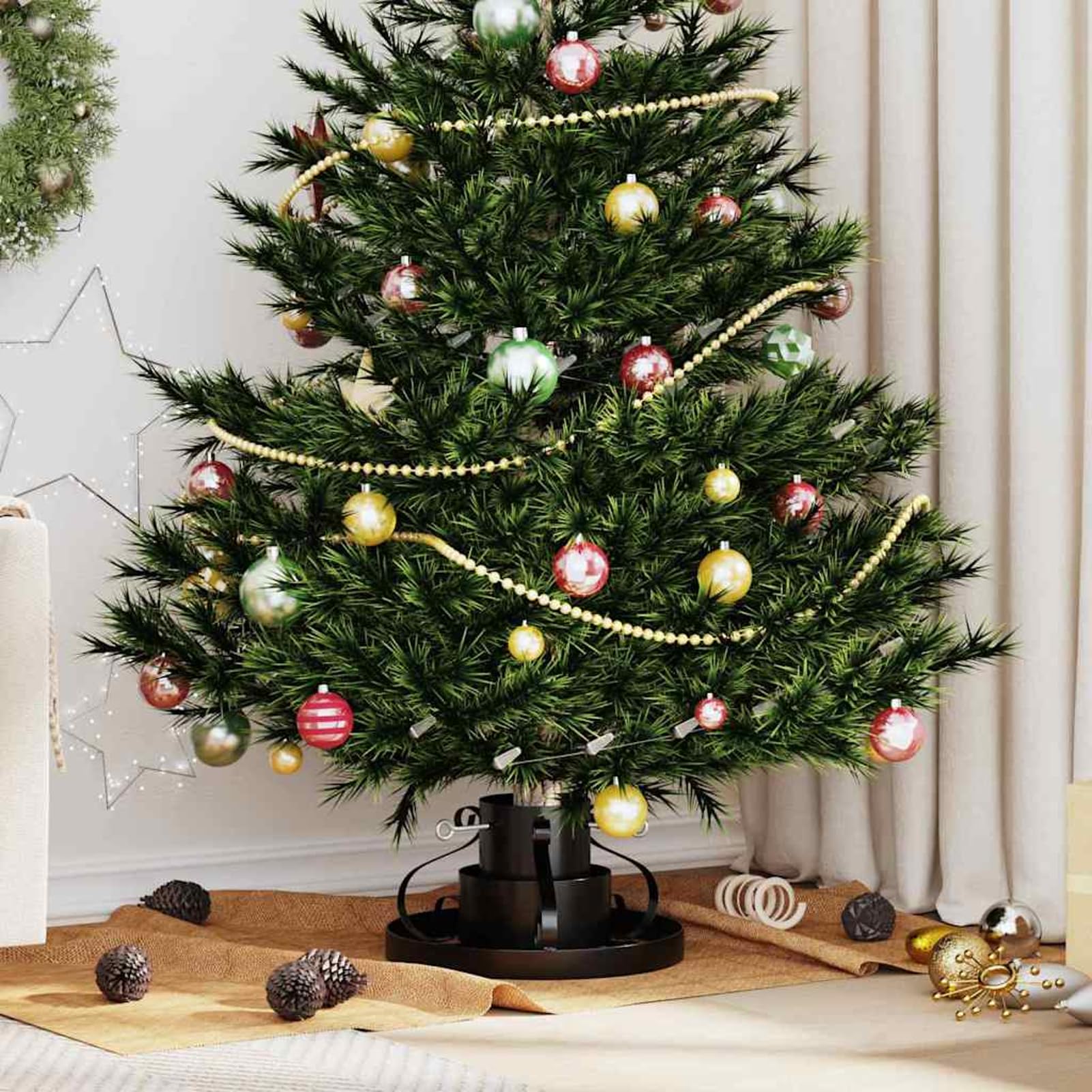 vidaXL Heim & Garten Weihnachtsbaumständer Schwarz 40x40 Stahl