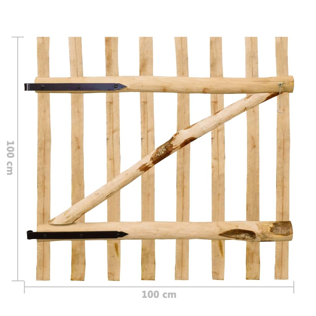 vidaXL Heim & Garten Zauntor 100x100 cm Haselnussholz unbehandelt