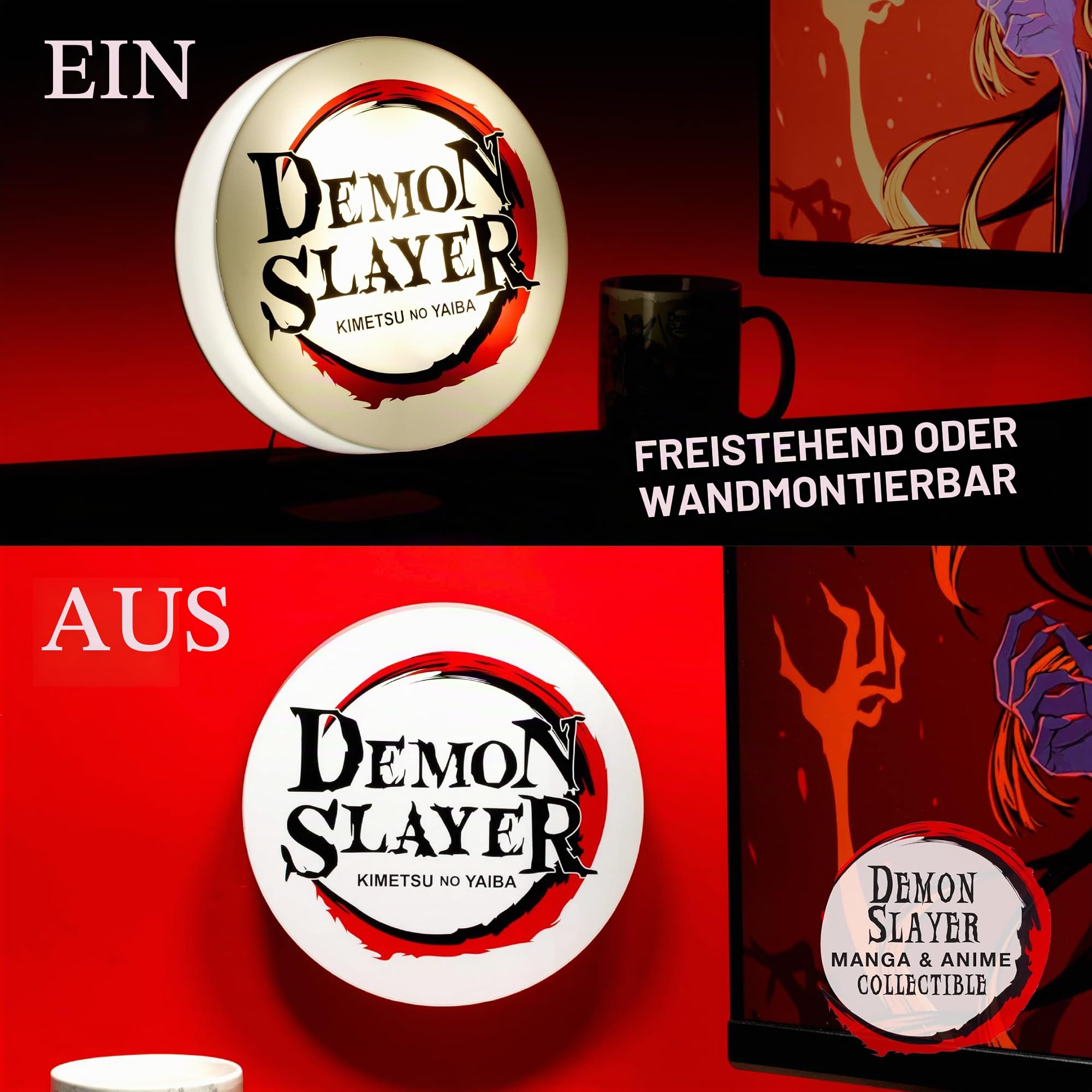 Paladone Lighting Demon Slayer Logo Licht 22 cm USB Geschenk