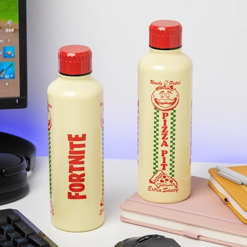 Paladone Fortnite Pizza Pit Edelstahlflasche 500ml Schraubverschluss