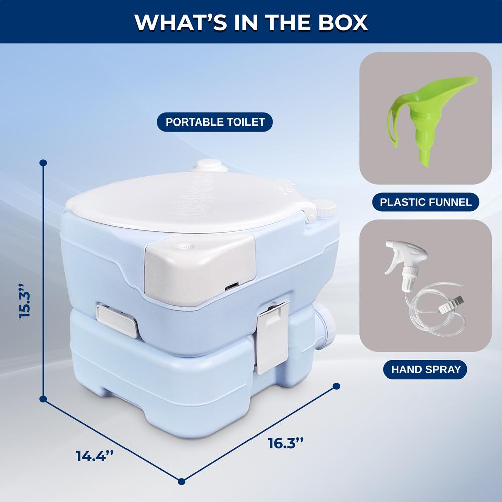 Serenelife Campingtoilette Moonwhite 15 Liter Spülung