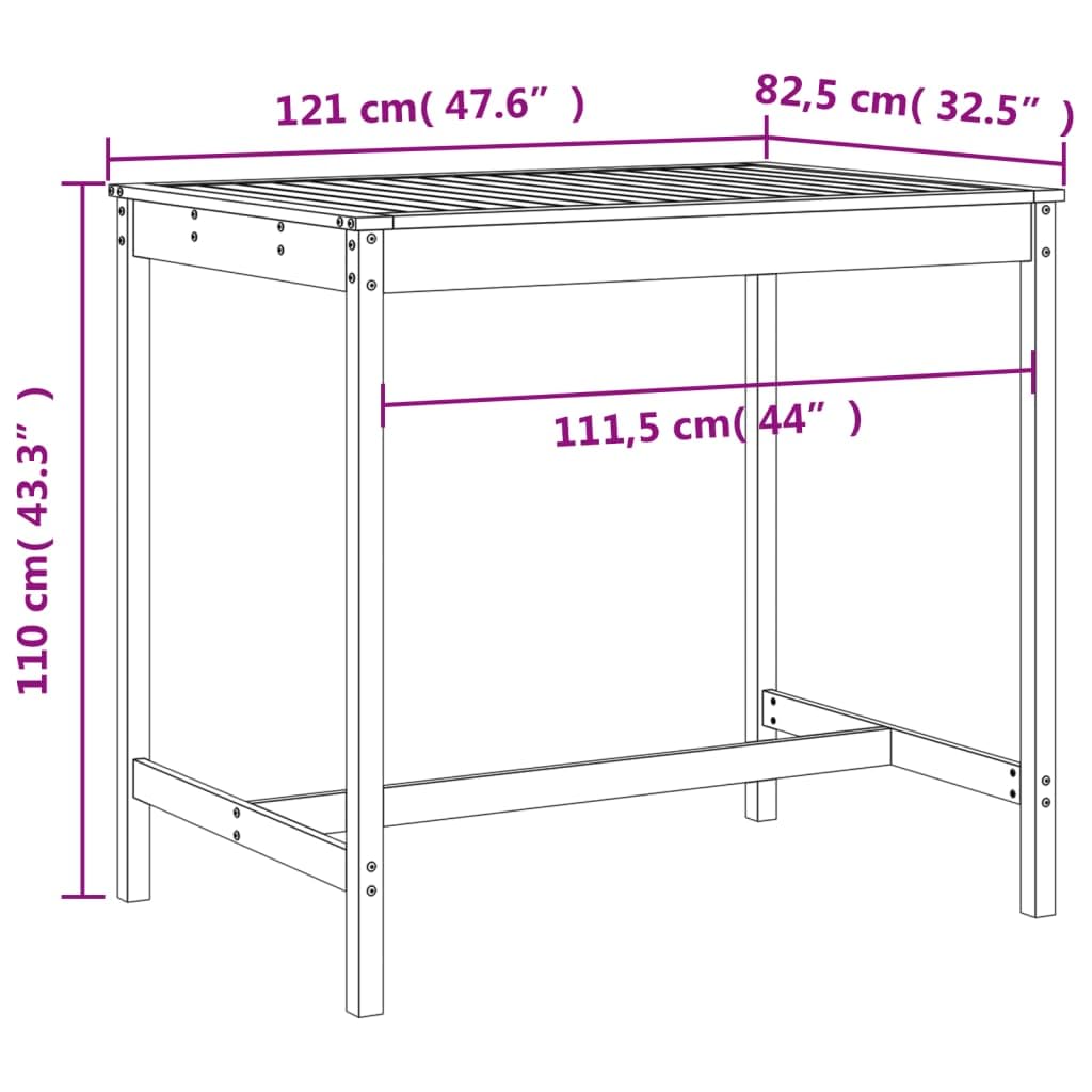 vidaXL 5-TLG. Gartenbar-Set Kiefer Barset Natürliche Kiefer Massivholz