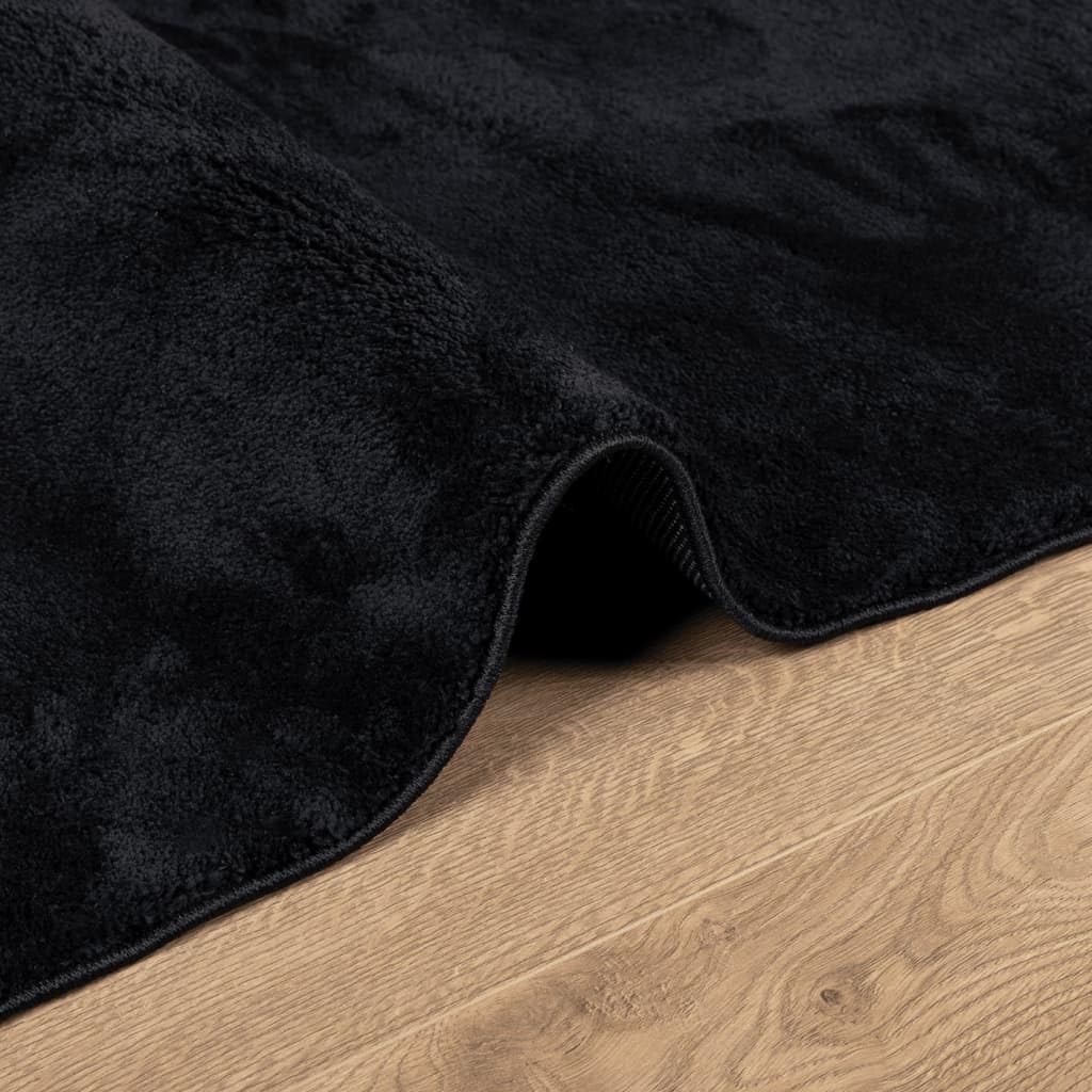 vidaXL Teppich Oviedo Kurzflor schwarz 240x240 cm
