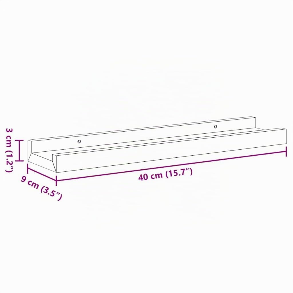 vidaXL Heim & Garten Wandregal Braun 40x9x3 cm 2er Set MDF
