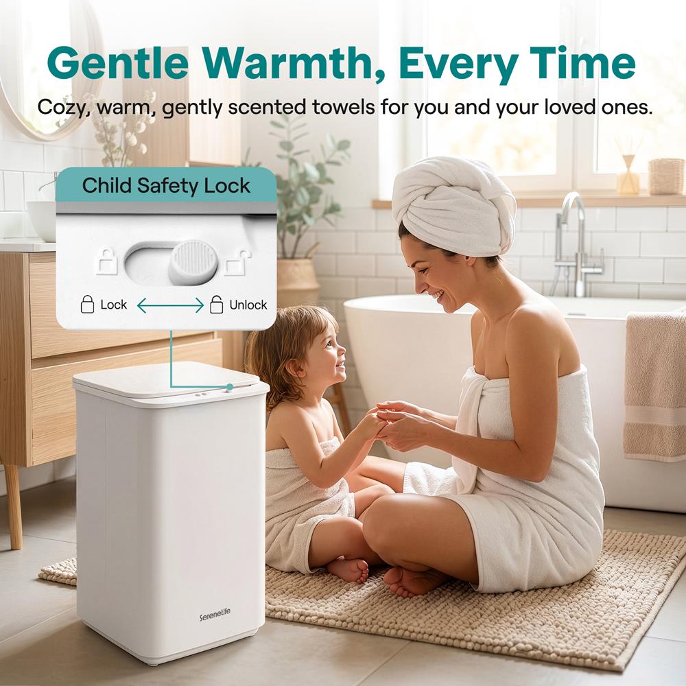 Serenelife Handtuchwärmer 20L Weiß 50-120°C Timer