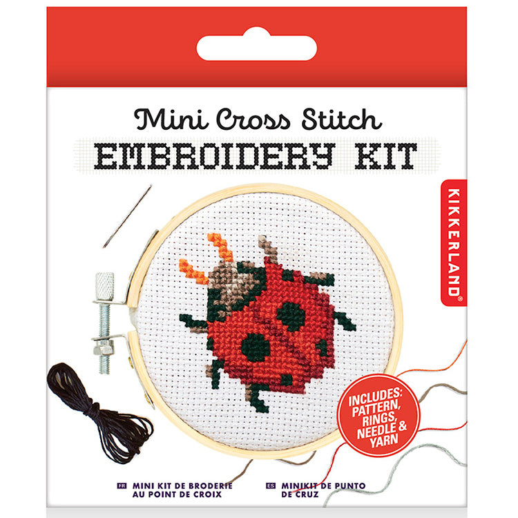Kikkerland Ladybug Mini Stickset Kreuzstich Marienkäfer