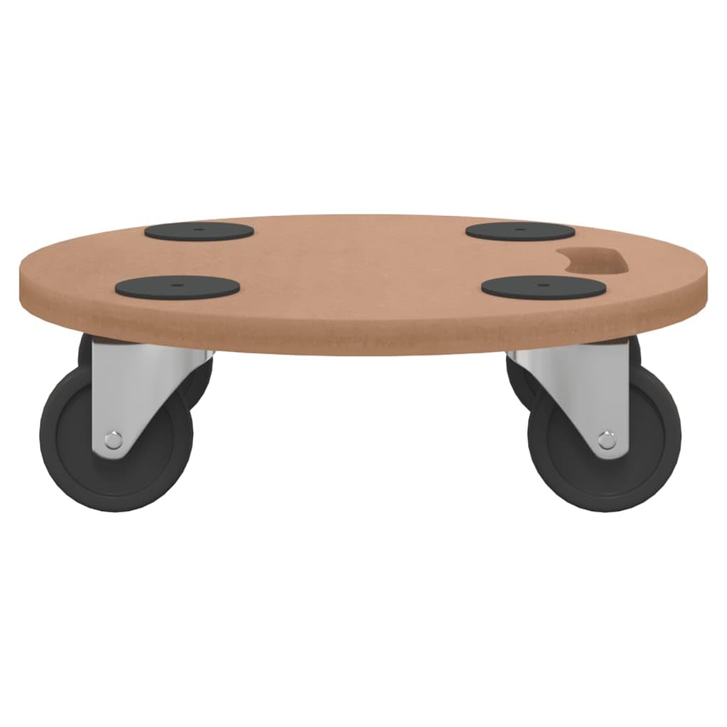 vidaXL Rollbretter Transportroller Holz 2 Stück Ø 38 cm Anti-Rutsch