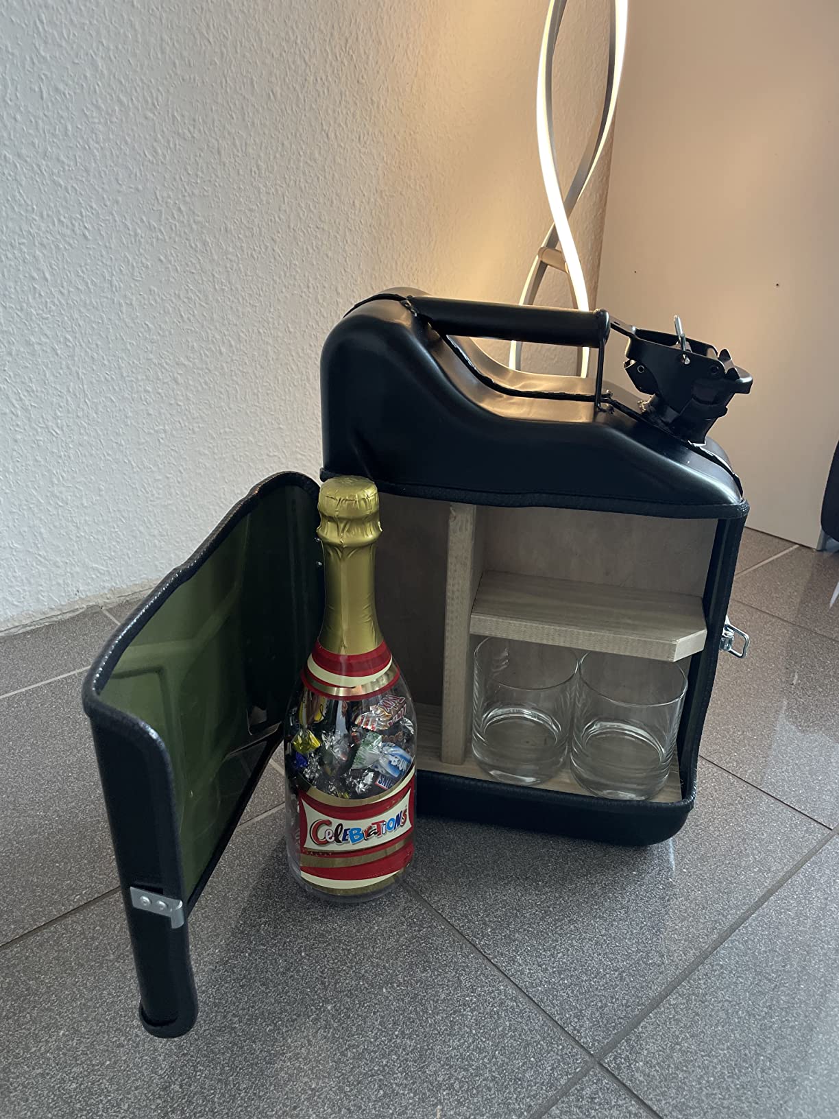 Mikamax Kanister Bar 10L Minibar Schwarz 2 Gläser