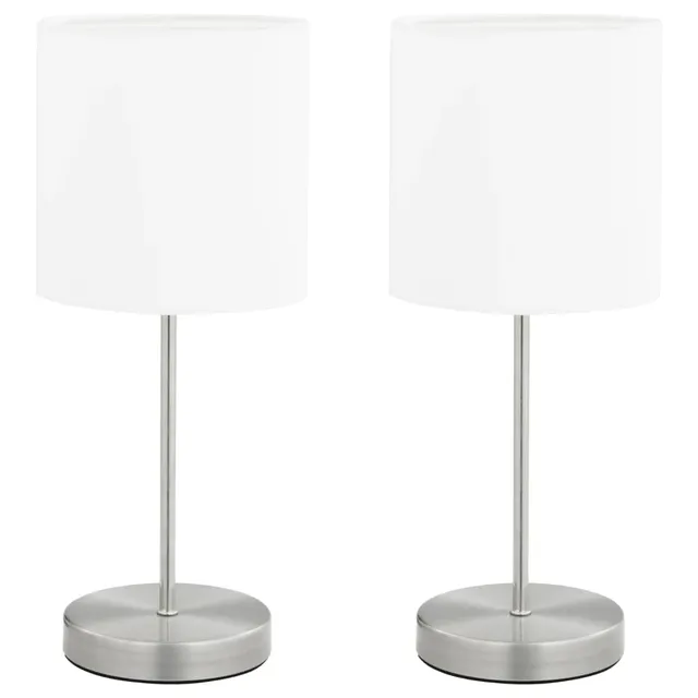 vidaXL Tischlampe Touch-Sensor E14 Tischleuchte Weiß 2 Stück