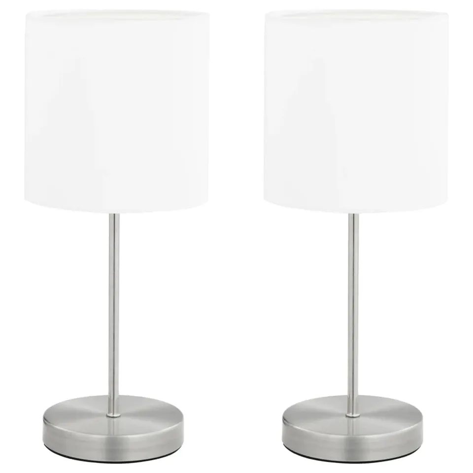 vidaXL Tischlampe Touch-Sensor E14 Tischleuchte Weiß 2 Stück