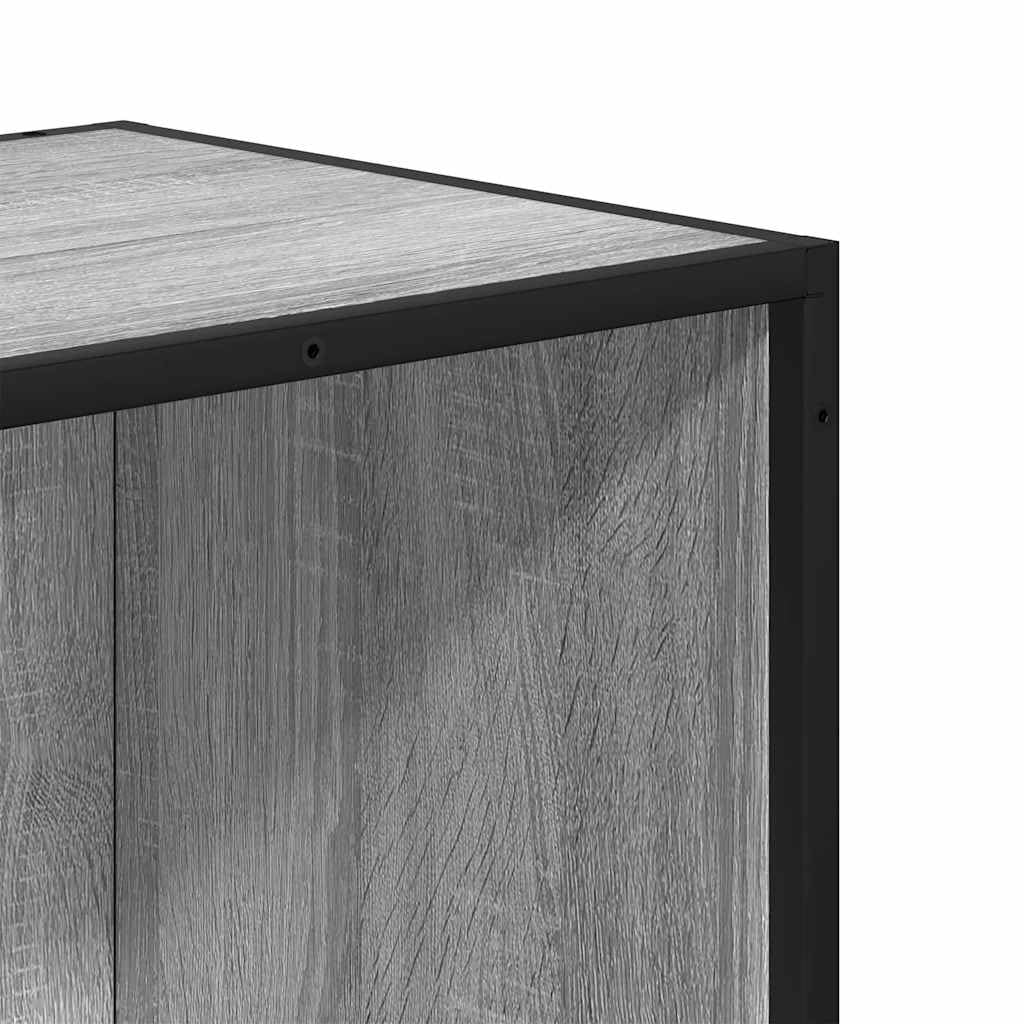 vidaXL Möbel Bücherregal 97,5cm Grau Sonoma Holz Metall