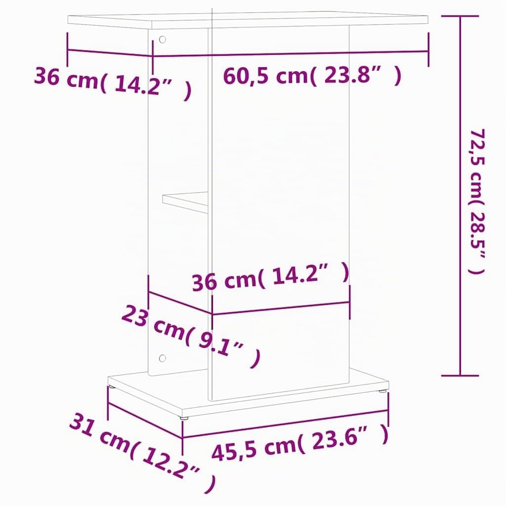 vidaXL Aquariumständer Weiß 60,5x36x72,5 cm Holz