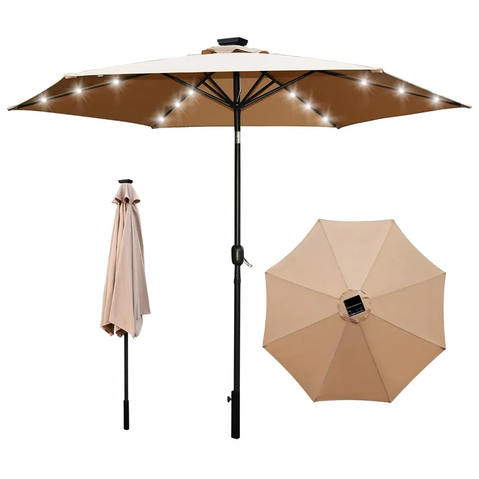 Serenelife 10Ft Sonnenschirm mit 24 LED UV-Schutz