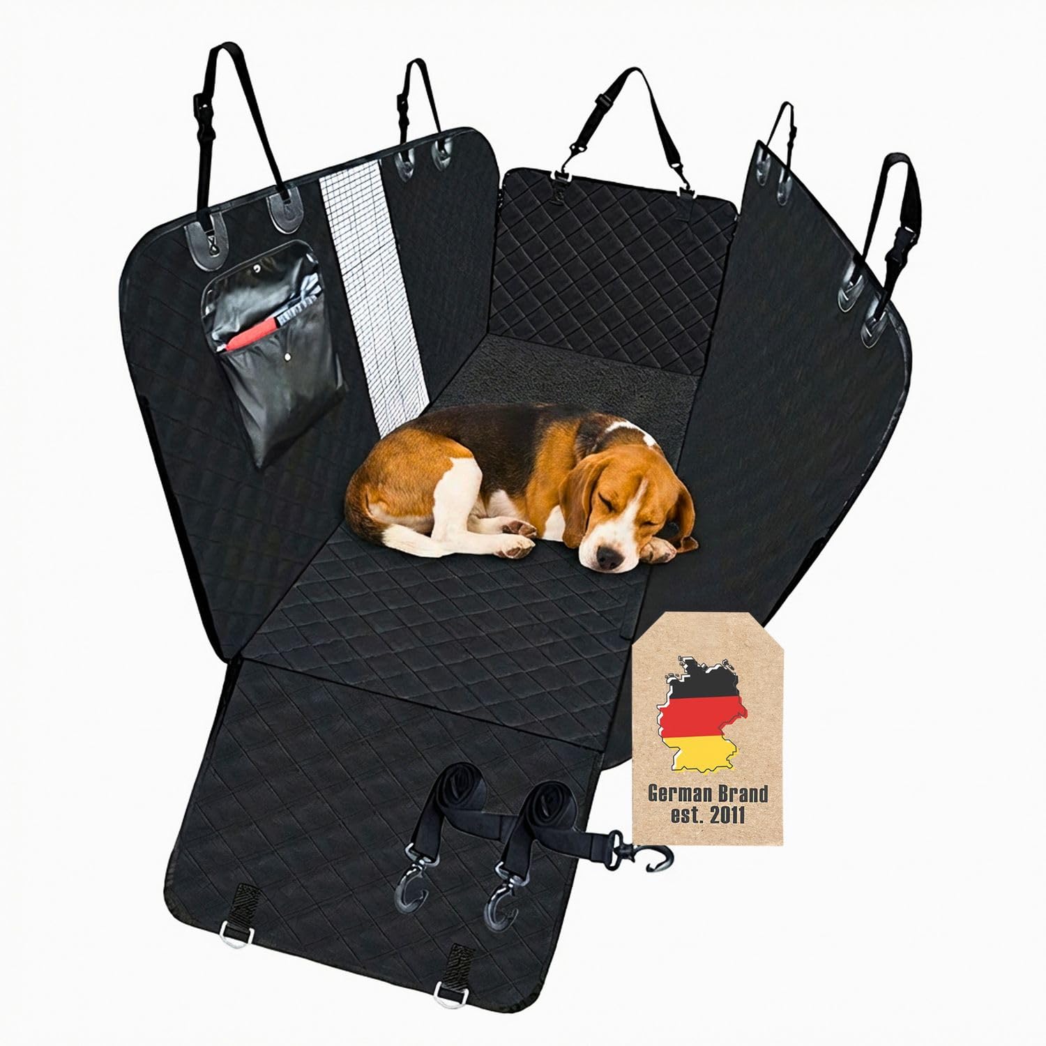 Intirilife Hundedecke Auto Rückbank Schwarz 134,6cm wasserdicht
