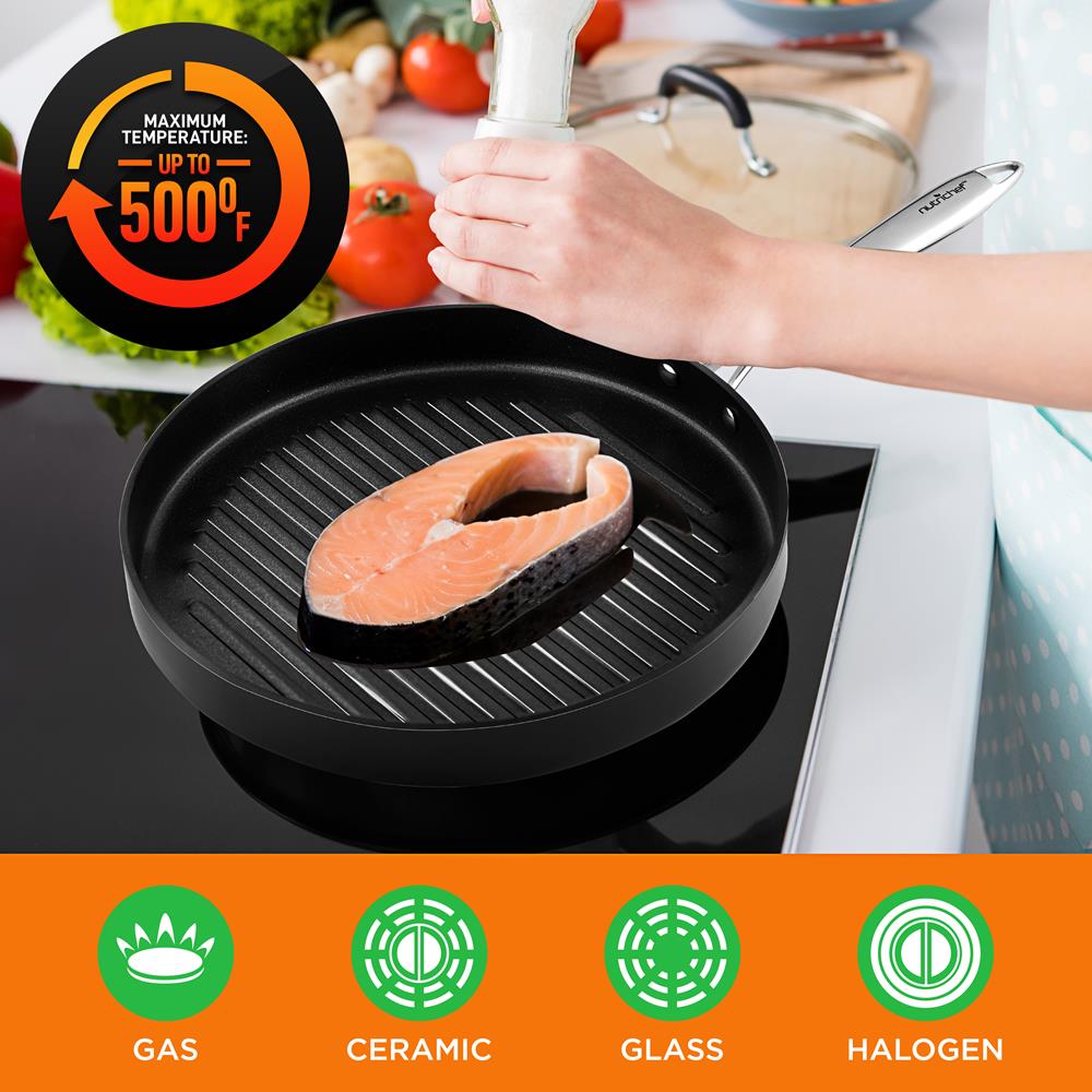 Serenelife Cookware Grillpfanne Antihaft 30cm 5Qt