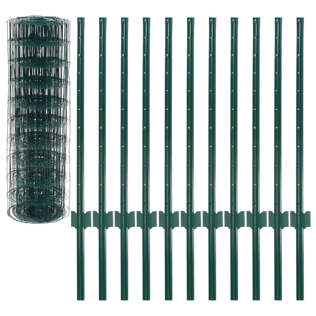 vidaXL Heim & Garten Metallzaun 20x0,8 m Grün