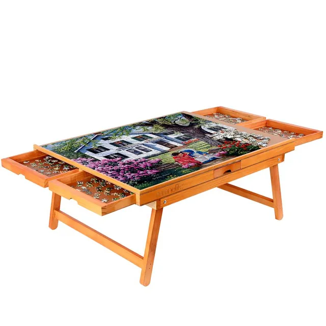 Serenelife Game Tables Puzzletisch Holz 6 Schubladen