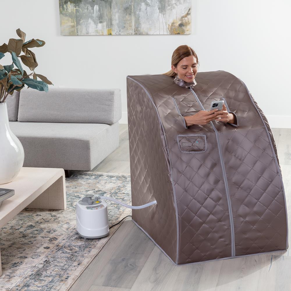 Serenelife Massage Sauna Kompakt Dampfsauna mit Stuhl