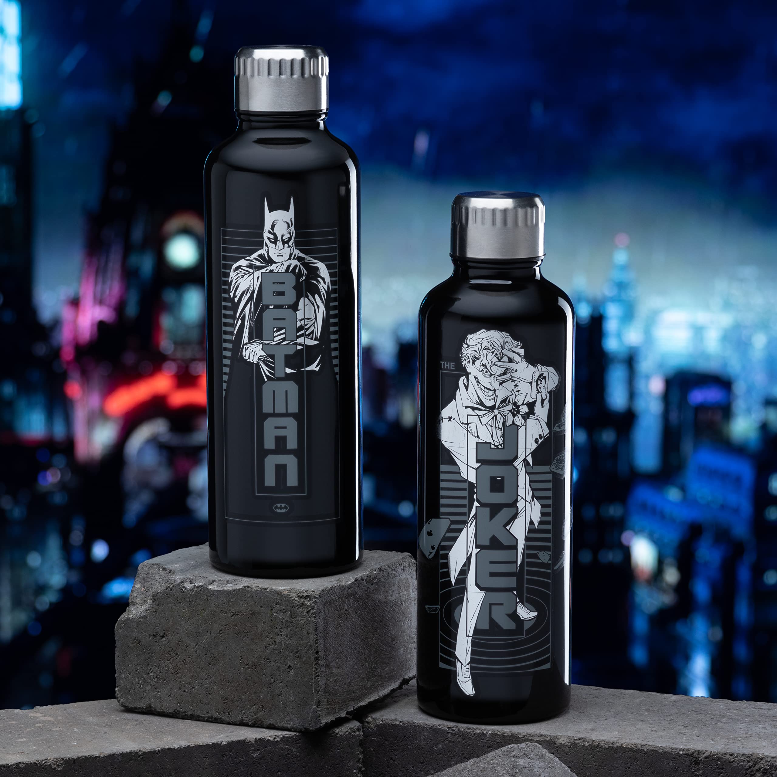 Paladone Batman Trinkflasche Edelstahl schwarz 500 ml Joker
