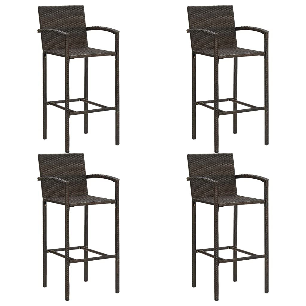 vidaXL Heim & Garten Gartenbar-Set 5-tlg braun Rattan