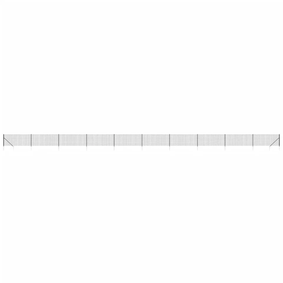 vidaXL Maschendrahtzaun 0,8x25m Anthrazit mit Bodenhülsen