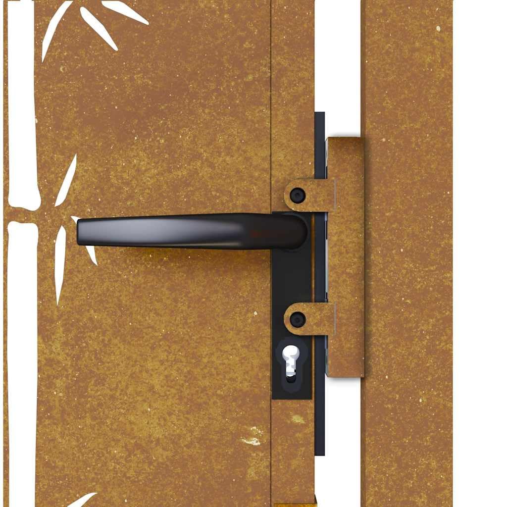 vidaXL Gartentor 100x75 cm Cortenstahl Bambus-Design Tor