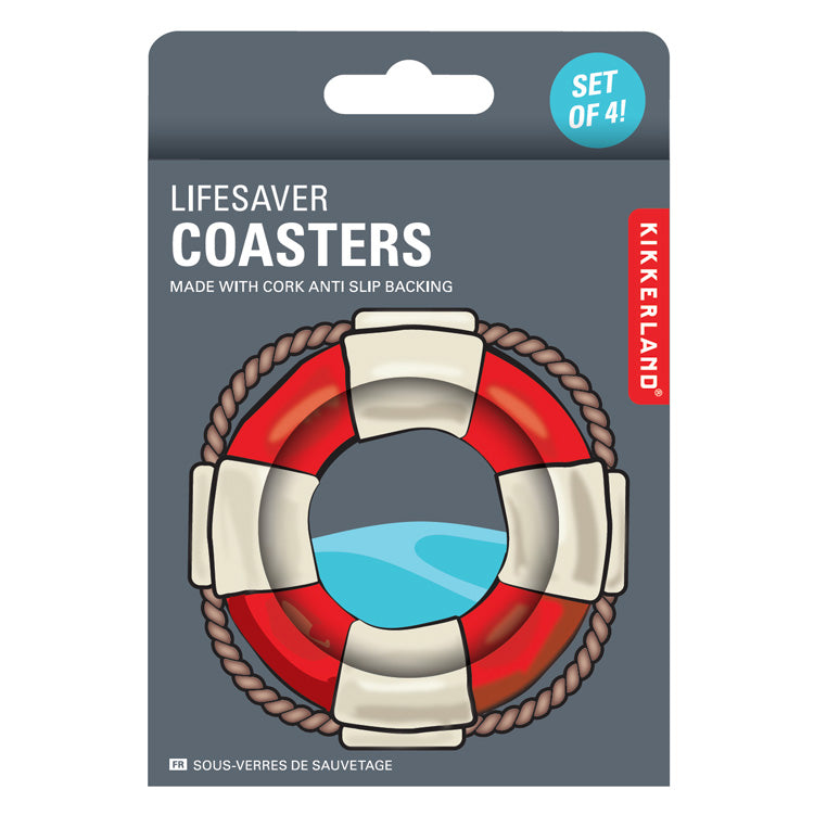 Kikkerland Kitchen Lifesaver Untersetzer 4er Set Kork