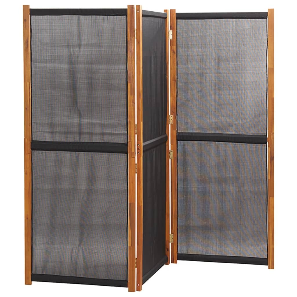 vidaXL Raumteiler Paravent Schwarz 210x180 cm 3-tlg