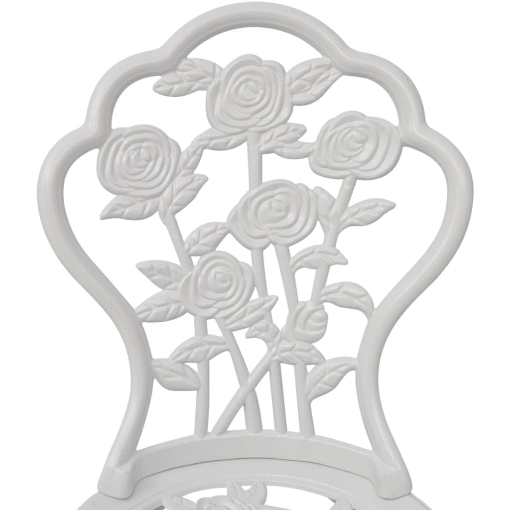 vidaXL Heim & Garten Bistro-Set Aluminiumguss Weiß 3-tlg.