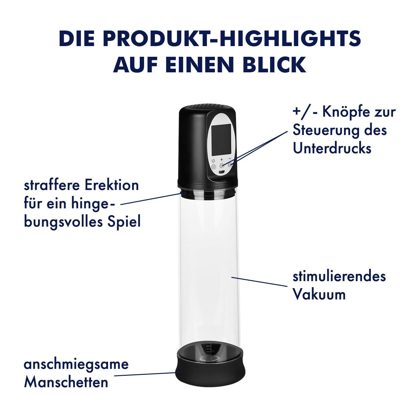 EIS Penispumpe elektrisch Penispumpe 3 Manschetten IPX7