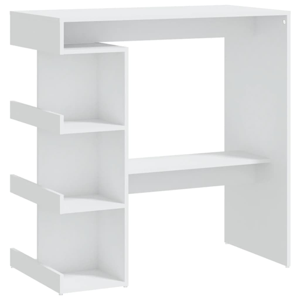 vidaXL Bartisch Weiß 100x50x101,5cm Holzwerkstoff mit Regal