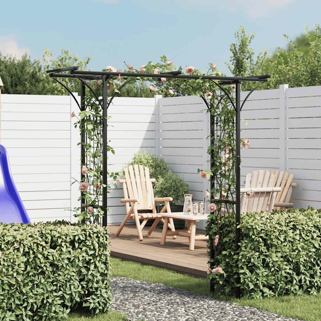 vidaXL Gartenbogen Eisen 200 x 204 cm schwarz