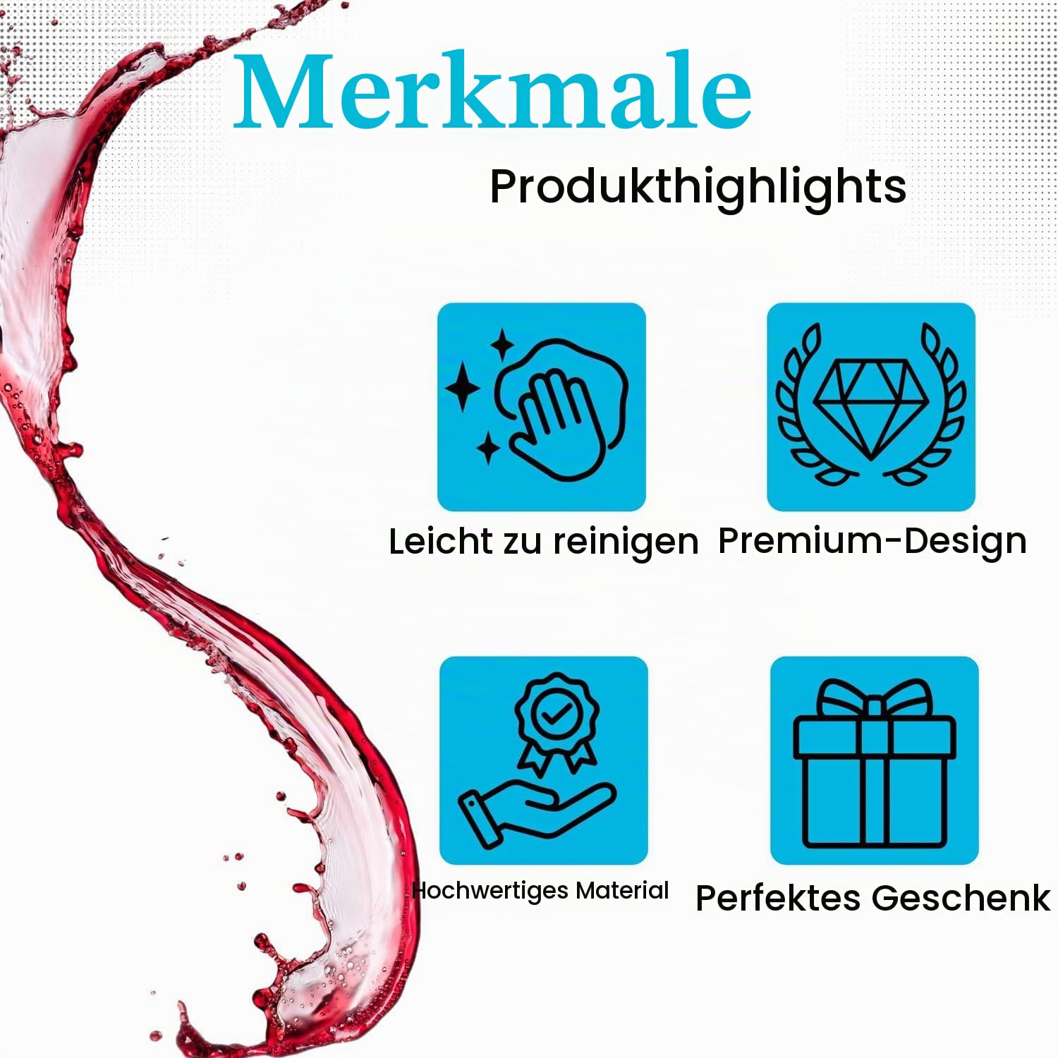 Intirilife Weinkaraffe 1,8 L Kristallglas Dekanter Rotwein Korken