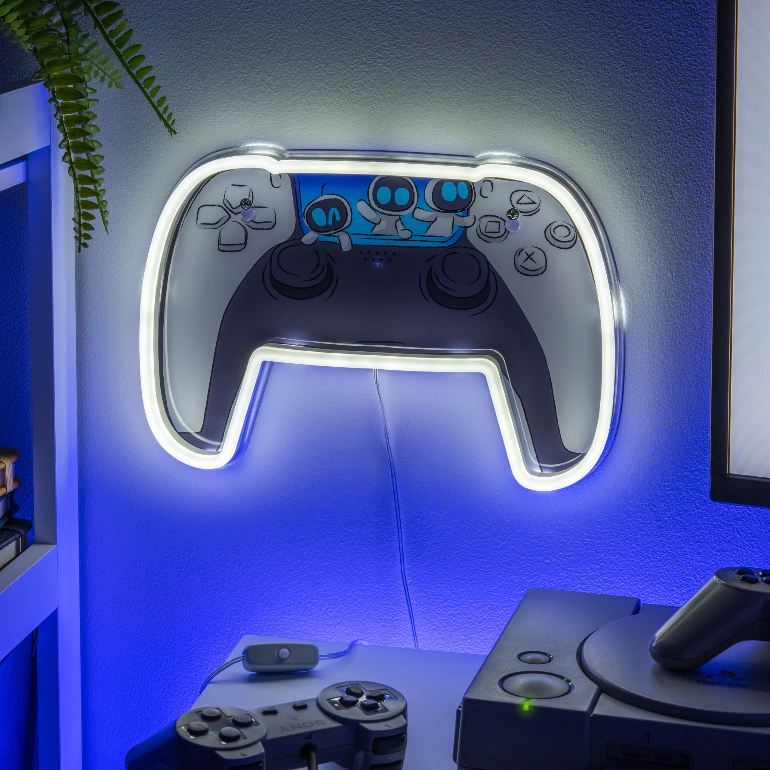 Paladone Lighting Astrobot LED-Neonlicht Wandmontage weiß-blau