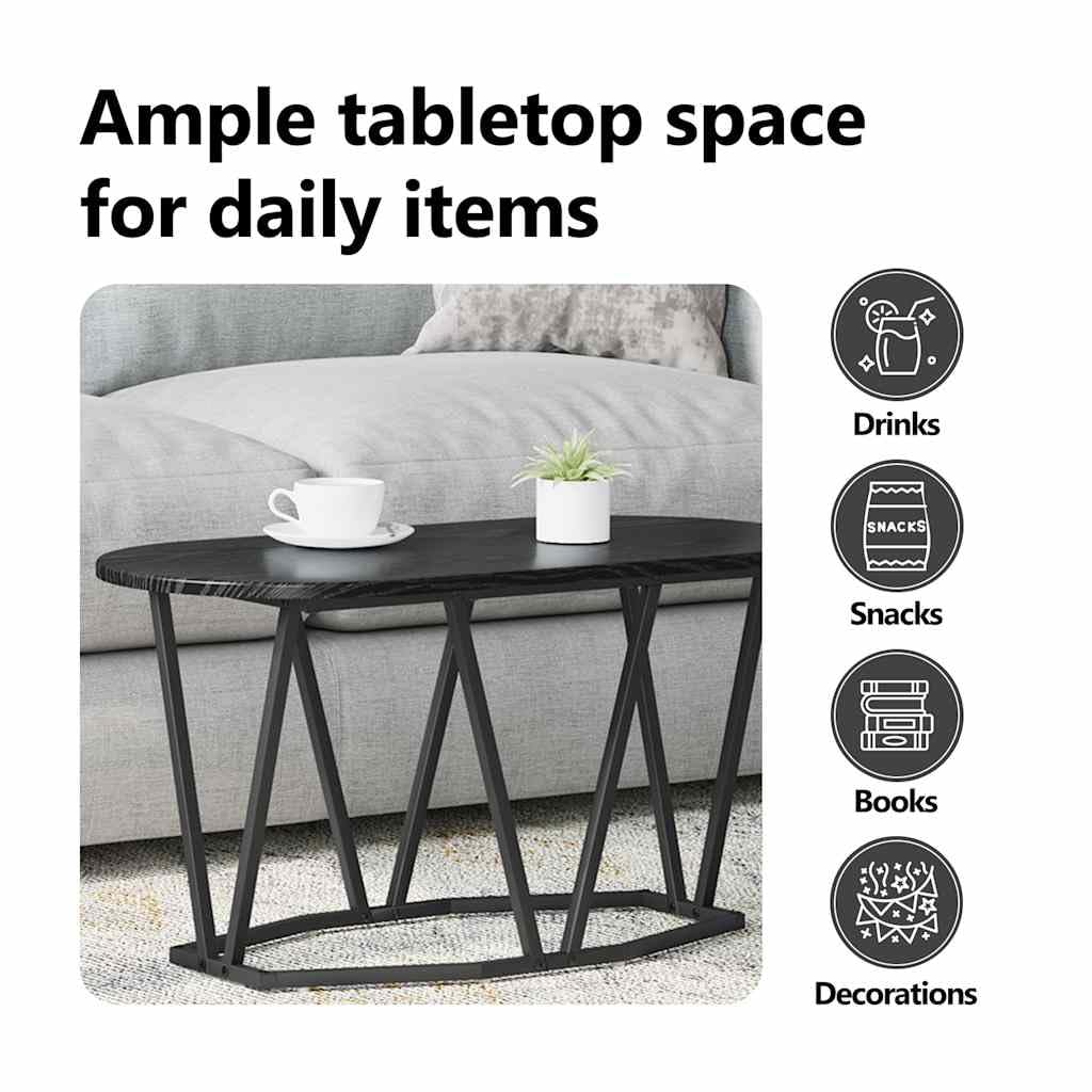 vidaXL Möbel Couchtisch 80x40x40,5 cm Schwarze Eiche Holzwerkstoff