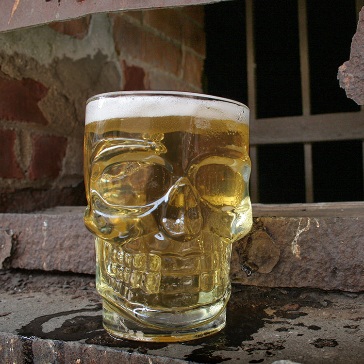 Kikkerland Kitchen Skull Stein Bierkrug Totenkopf Glas