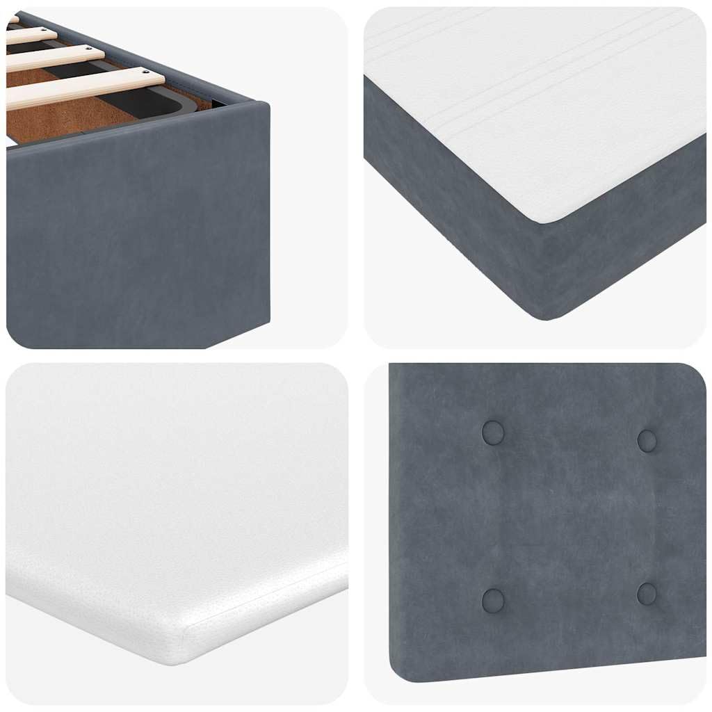 vidaXL Ottoman-Bett Dunkelgrau 90x200 Samt Stauraum