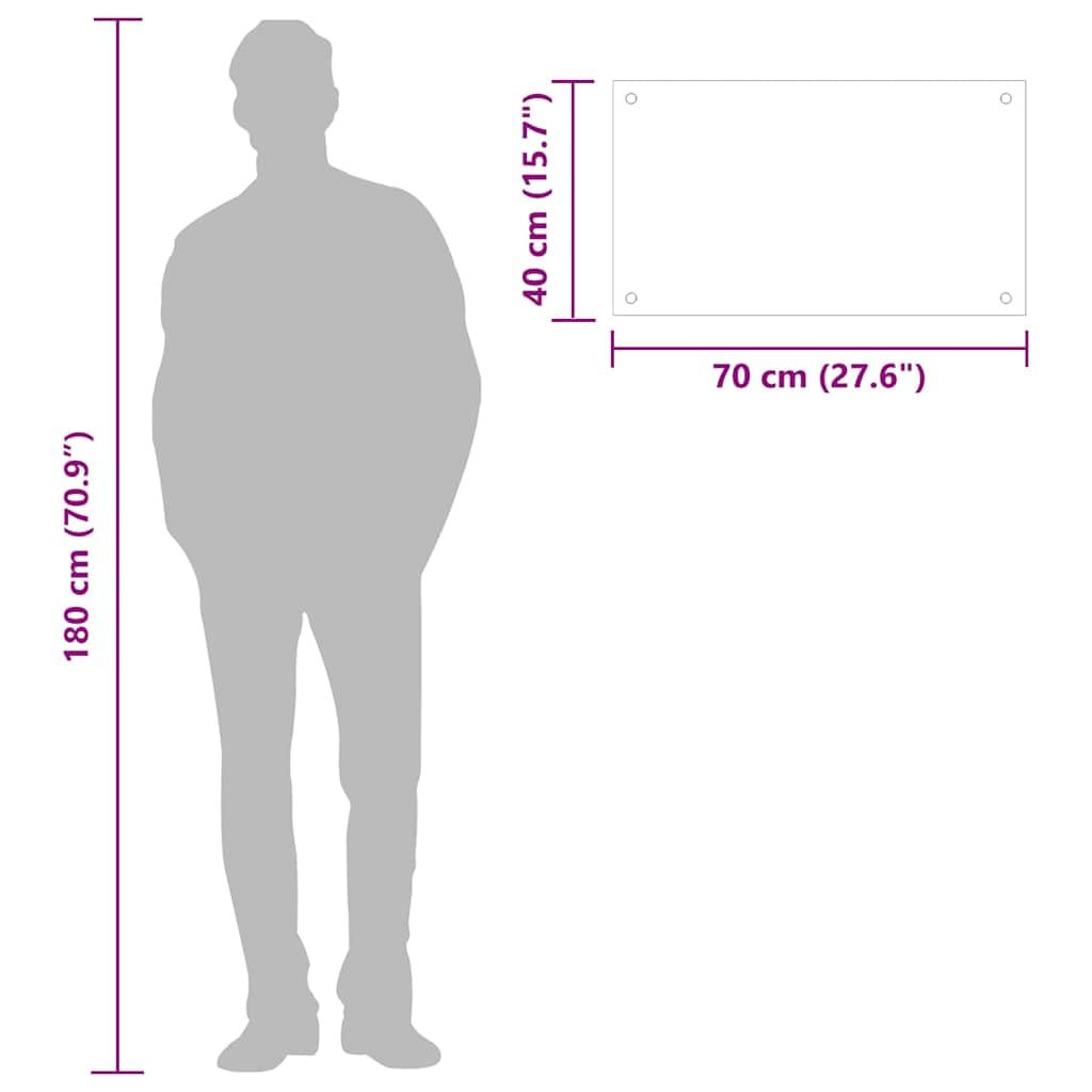 vidaXL Heim & Garten Küchenrückwand Hartglas 70x40 Milchweiß