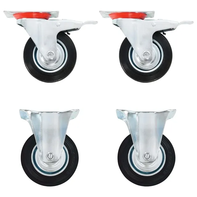 vidaXL Rollen 100 mm Möbelrollen 4 Stück mit Bremse 70 kg