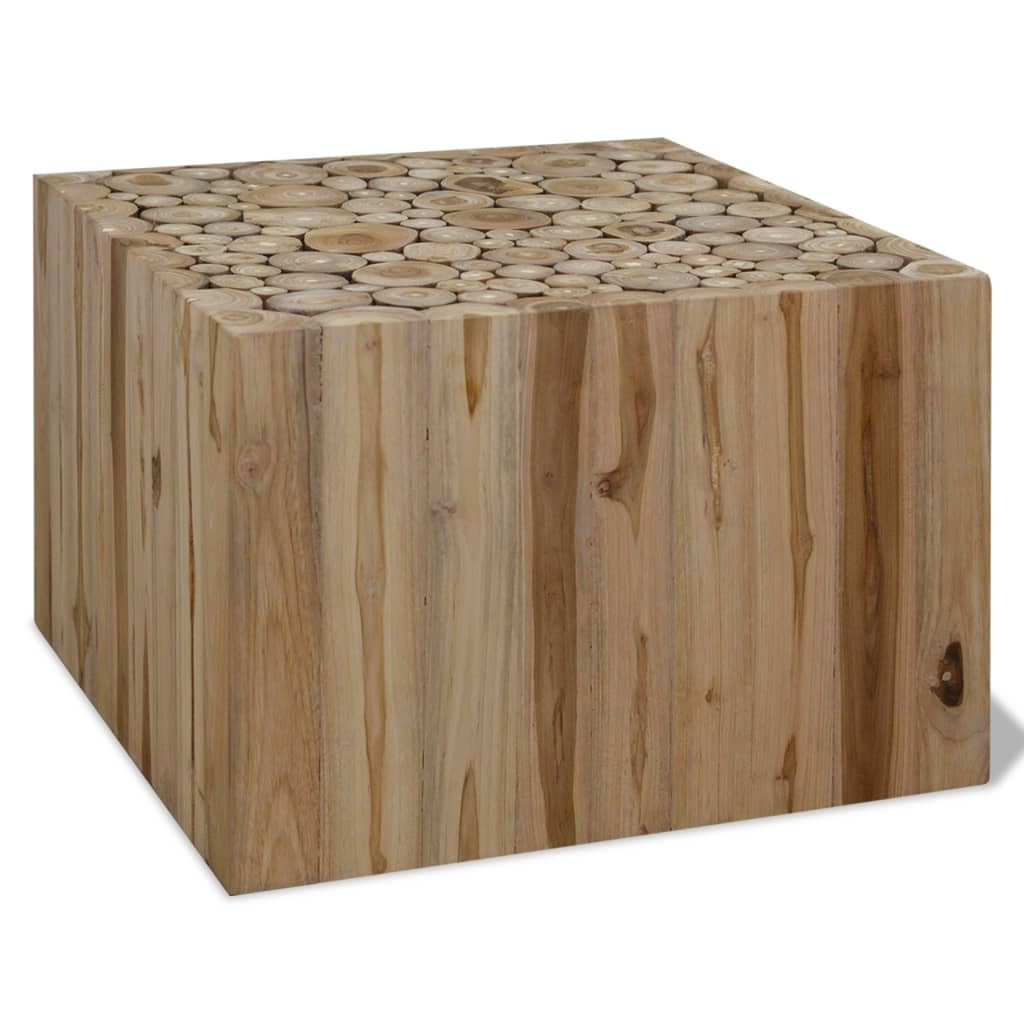 vidaXL Möbel Teak Couchtisch 50 cm Kaffeetisch Holz