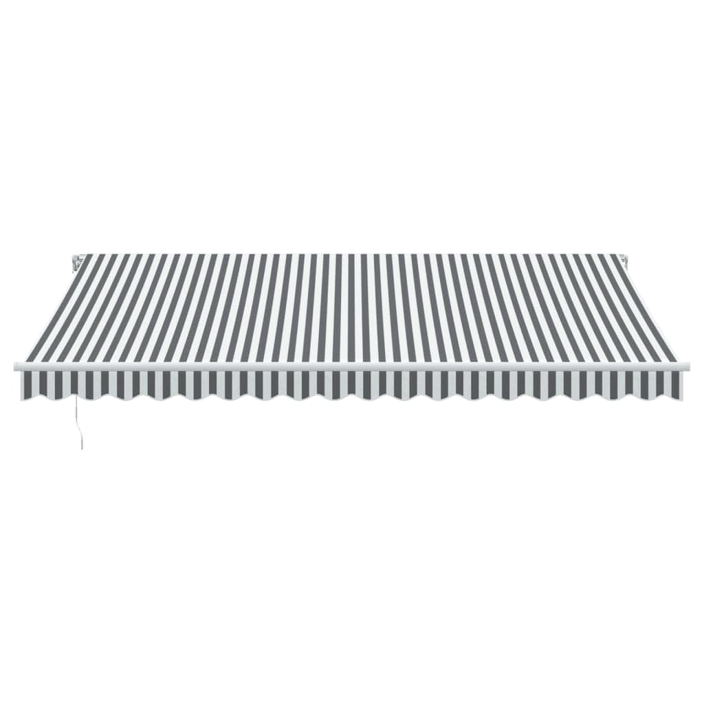vidaXL Markise 450x350cm Anthrazit-Weiß manuell Alu