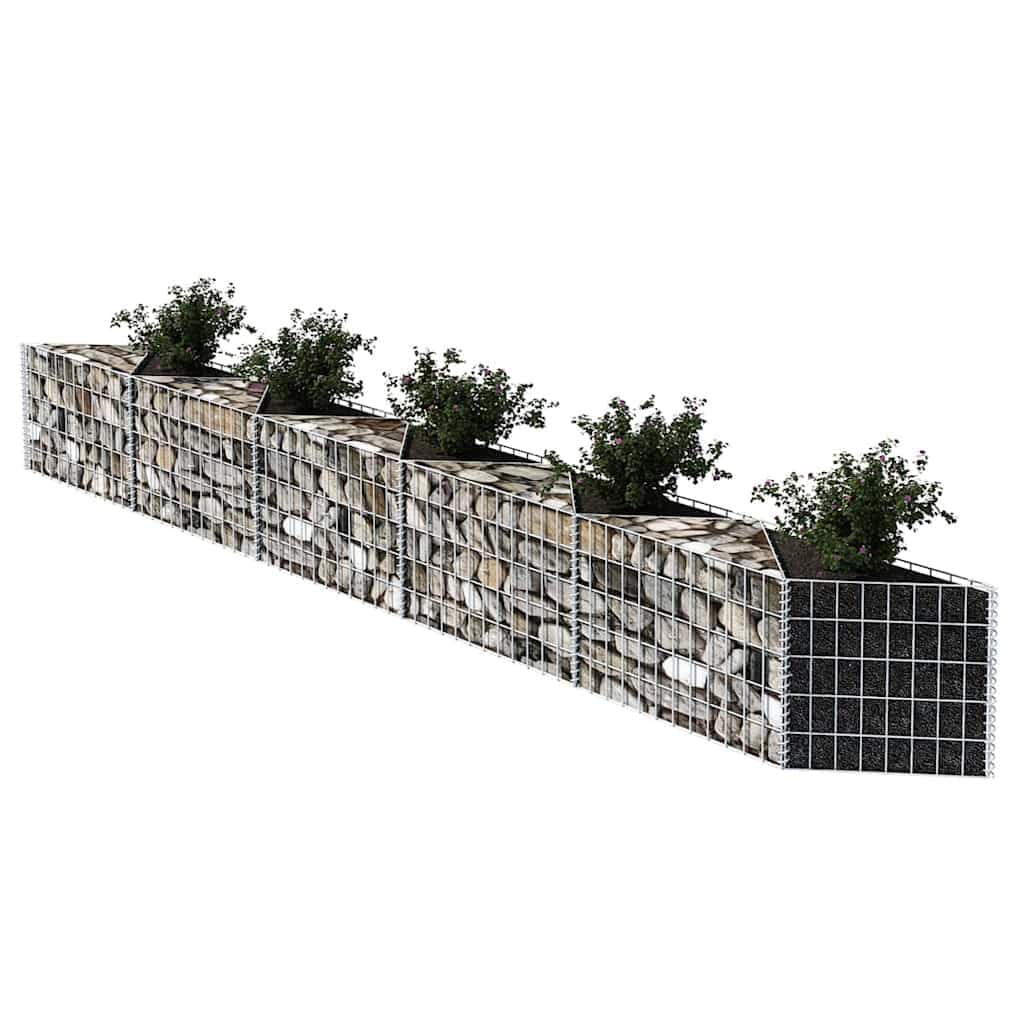 vidaXL Gabionenkorb Hochbeet Stahl 300x30x50 cm verzinkt