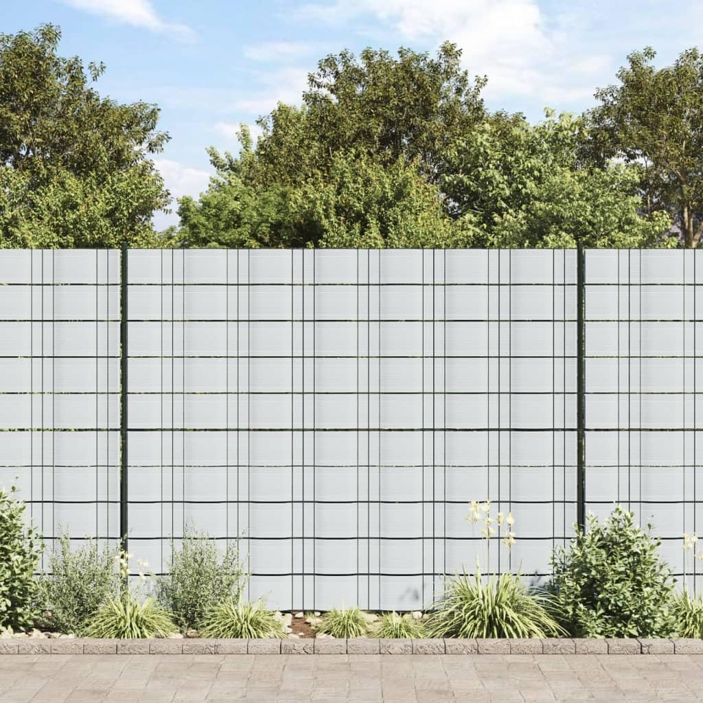 vidaXL Heim & Garten Sichtschutzstreifen Hellgrau 10 Stk PVC