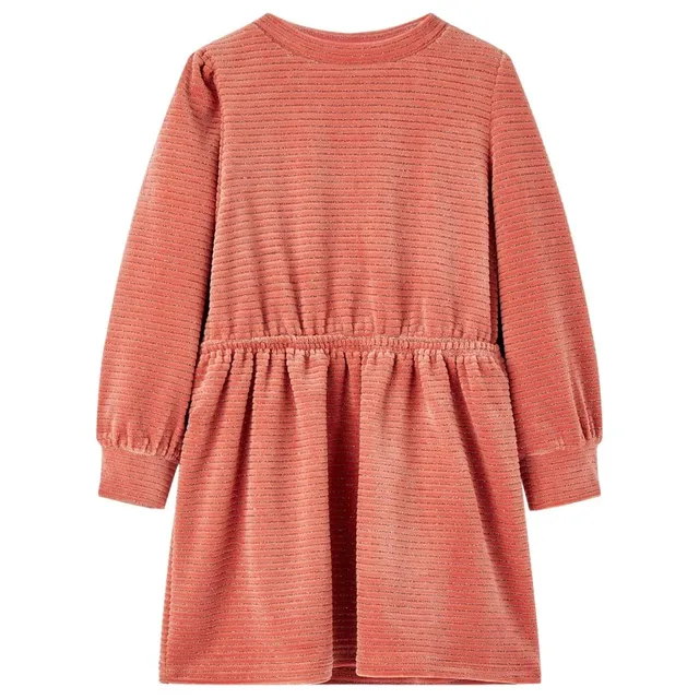 vidaXL Baby & Kleinkind Kinderkleid A-Linie Gr. 92 Mittelrosa Langarm