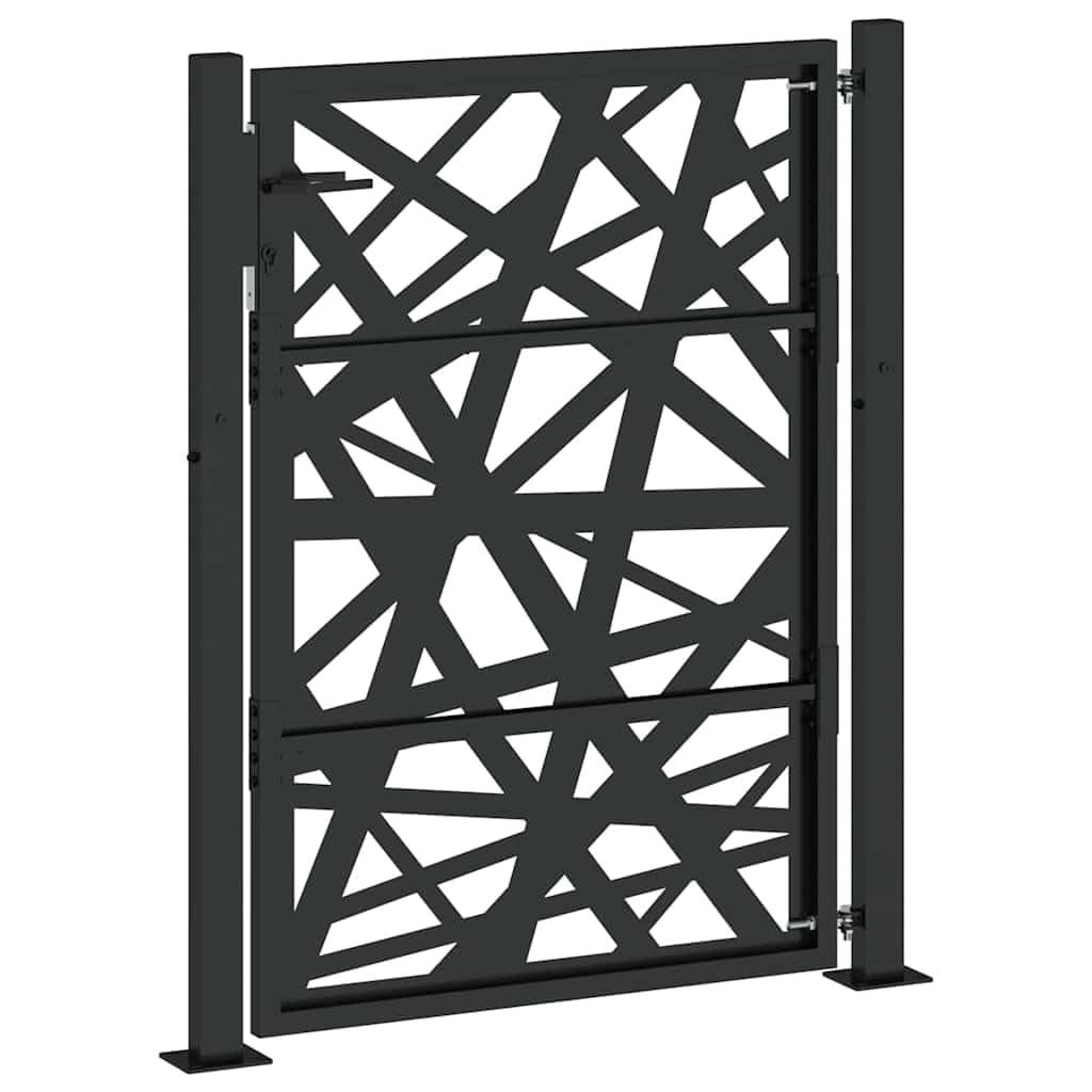 vidaXL Gartentor Stahltor 100x125cm Schwarz abschließbar