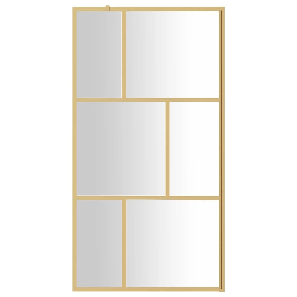 vidaXL Duschwand Gold 115x195cm ESG-Klarglas begehbar