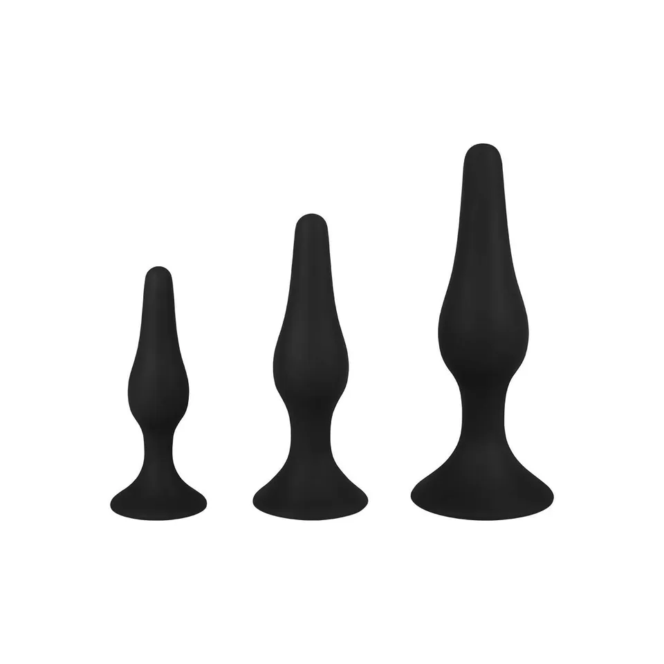 EIS Analplug-Set Silikon Analplug 3 Größen mit Saugnapf